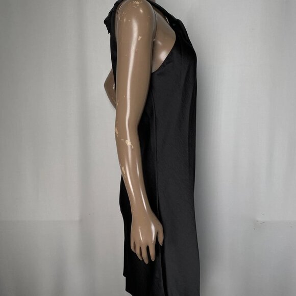 NEW THEORY Women's Sleeveless Twist Neck Mini Dress Black Size S – Silky - NWT - Picture 6 of 10